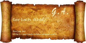 Gerlach Aldó névjegykártya